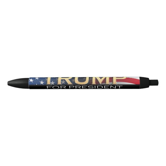 Stylo Noir Drapeau américain Trump 2024 Gold Patriotic (Devant)