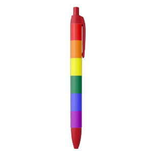 Stylo Noir Drapeau arc-en-ciel gay pride