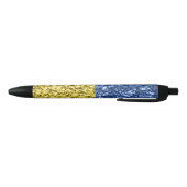 Stylo Noir Drapeau bleu jaune Ukraine parties scintillant fau (Bas)