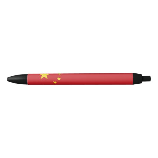 Stylo Noir Drapeau chinois (Devant)