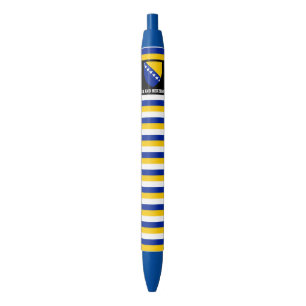 Stylo Noir Drapeau de Bosnie-Herzégovine Patriotique mignon