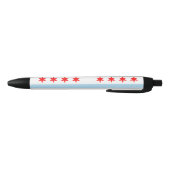 Stylo Noir Drapeau de Chicago, Illinois Black Ink Pen (Bas)