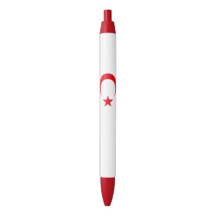 Stylo Noir Drapeau de Chypre du Nord