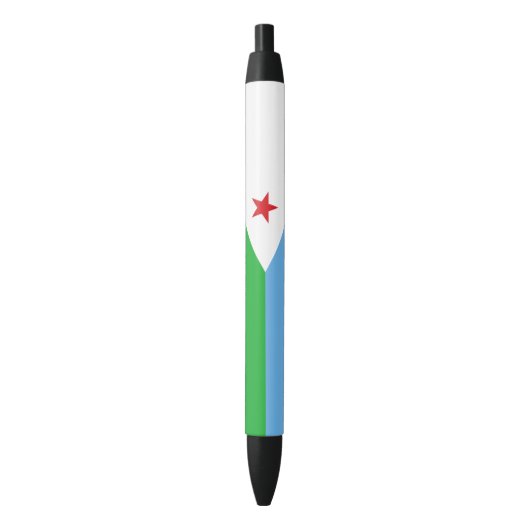 Stylo Noir Drapeau de Djibouti (devant Vertical)