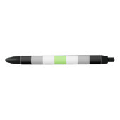 Stylo Noir Drapeau de fierté agender (Devant)