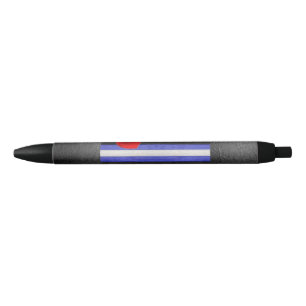 Stylo Noir Drapeau de fierté en cuir SlipperyJoe's noir bleu 