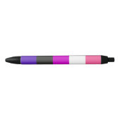 Stylo Noir Drapeau de fierté genderfluid (Devant)