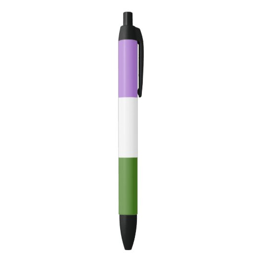 Stylo Noir Drapeau de fierté genderqueer (Bas (Vertical))