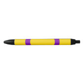 Stylo Noir Drapeau de fierté intersexe (Devant)
