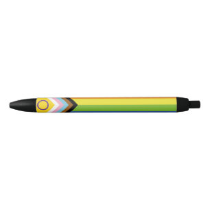 Stylo Noir Drapeau de fierté intersexe de SlipperyJoe's fond