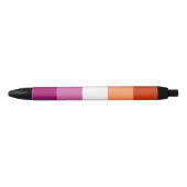 Stylo Noir Drapeau de fierté lesbienne (5 bandes) (Devant)