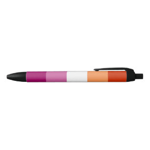 Stylo Noir Drapeau de fierté lesbienne (5 bandes)