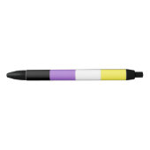 Stylo Noir Drapeau de fierté non binaire (Devant)