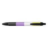 Stylo Noir Drapeau de fierté non binaire (Dos)