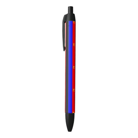 Stylo Noir Drapeau de fierté polyamoureuse (Haut (Vertical))