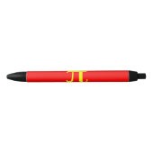 Stylo Noir Drapeau de fierté polyamoureuse (Devant)