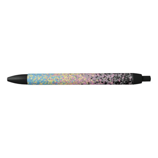 Stylo Noir Drapeau de fierté polygender pixelisé funky tripan (Devant)