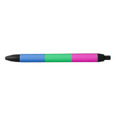 Stylo Noir Drapeau de fierté polysexuelle (Devant)