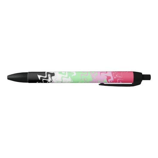 Stylo Noir Drapeau de fierté récipromantique abstrait ondulé (Bas)