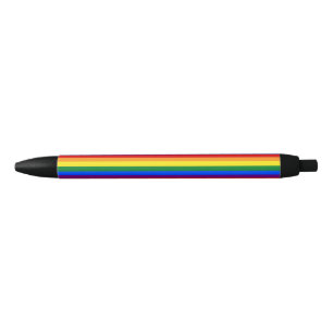 Stylo Noir Drapeau de gay pride d'arc-en-ciel de LGBT