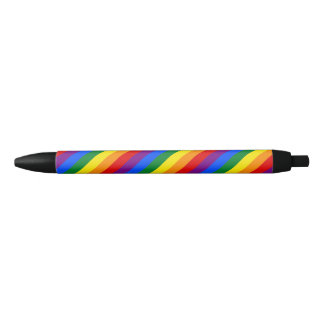Stylo Noir Drapeau de gay pride d'arc-en-ciel de LGBT