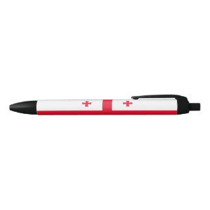 Stylo Noir Drapeau de Géorgie