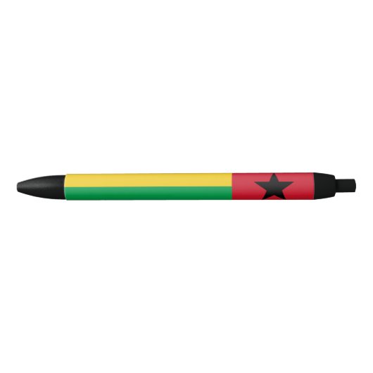 Stylo Noir Drapeau de Guinée-Bissau (Devant)