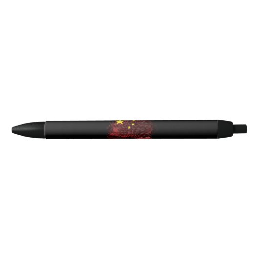 Stylo Noir Drapeau de la Chine (Devant)
