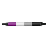 Stylo Noir Drapeau de la fierté asexuelle (Devant)