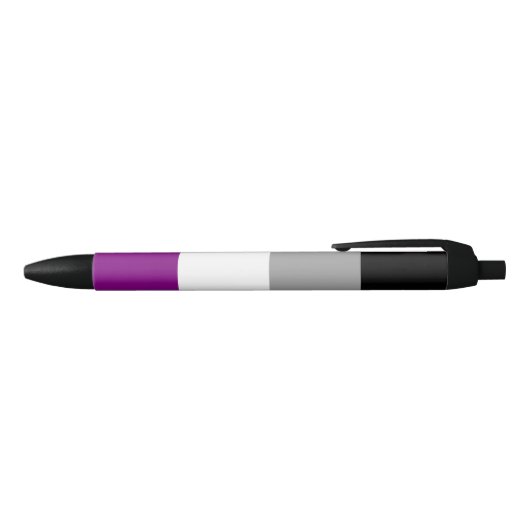 Stylo Noir Drapeau de la fierté asexuelle (Haut)