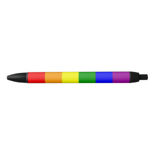 Stylo Noir Drapeau de la fierté Couleurs arc-en-ciel LGBTQIA+