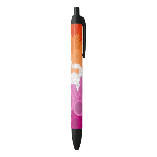 Stylo Noir Drapeau de la fierté lesbienne Abstraite (Bas (Vertical))