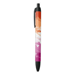 Stylo Noir Drapeau de la fierté lesbienne Abstraite