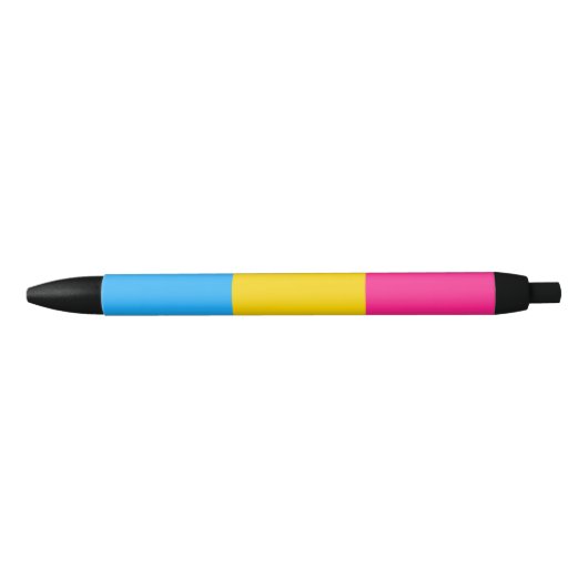 Stylo Noir Drapeau de la fierté Pansexual (Devant)