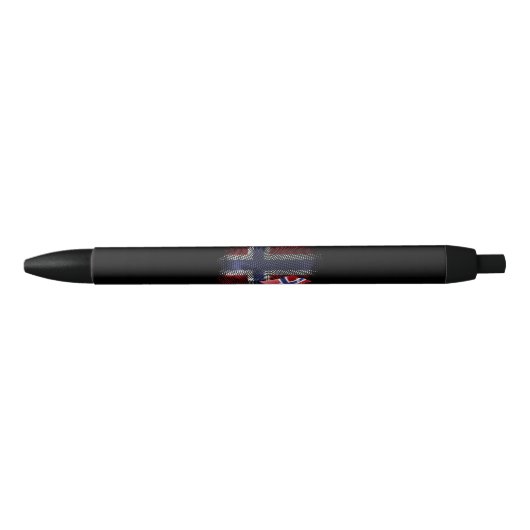 Stylo Noir Drapeau de la Norvège (Devant)