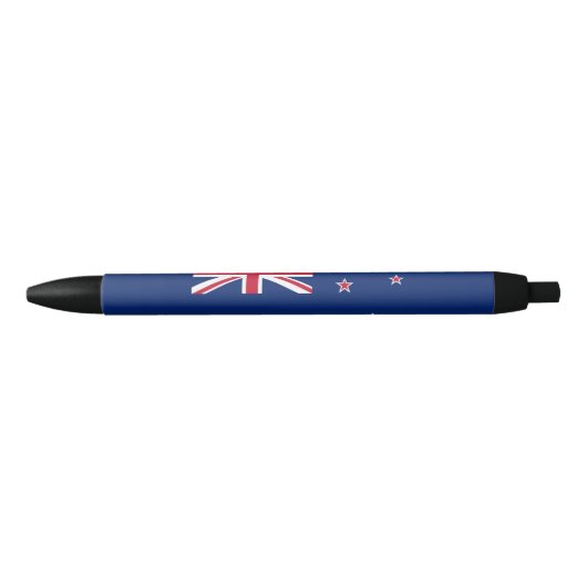 Stylo Noir Drapeau de la Nouvelle-Zélande (Devant)