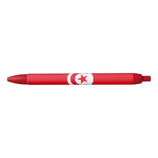 Stylo Noir Drapeau de la Tunisie (Devant)