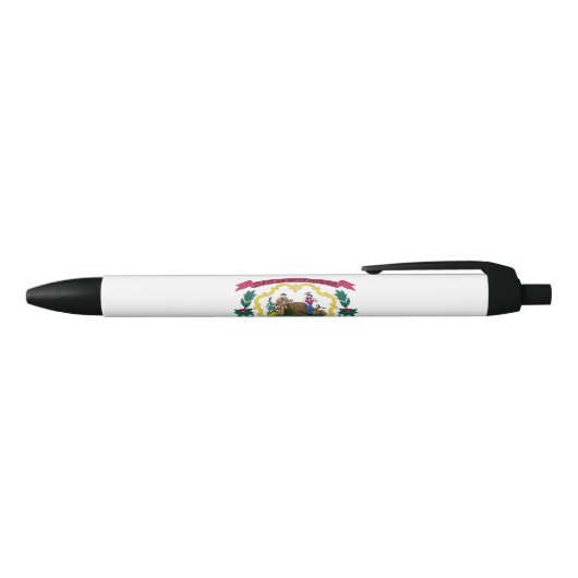 Stylo Noir Drapeau de l'État de Virginie-Occidentale (Haut)
