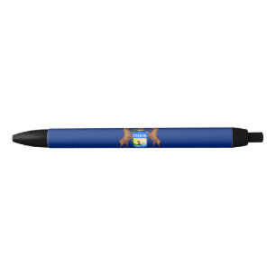 Stylo Noir Drapeau de l'État du Michigan