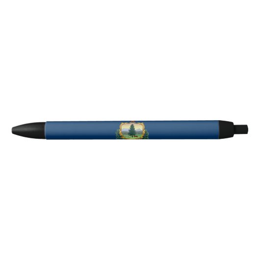 Stylo Noir Drapeau de l'État du Vermont (Devant)