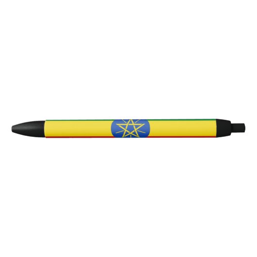 Stylo Noir Drapeau de l'Éthiopie (Devant)