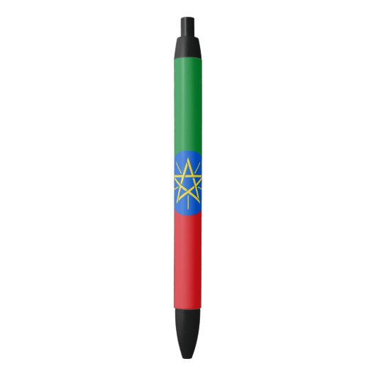 Stylo Noir Drapeau de l'Ethiopie (devant Vertical)