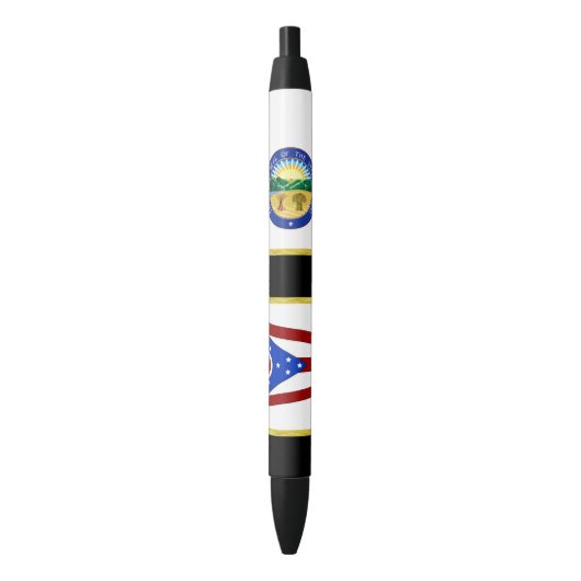 Stylo Noir Drapeau de l'Ohio (devant Vertical)