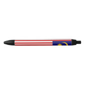 Stylo Noir Drapeau de Malaisie (Devant)