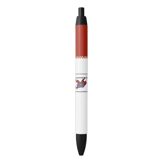 Stylo Noir Drapeau de Mari El (devant Vertical)