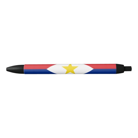 Stylo Noir Drapeau de Saba (Devant)