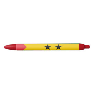 Stylo Noir Drapeau de Sao Tomé-et-Principe