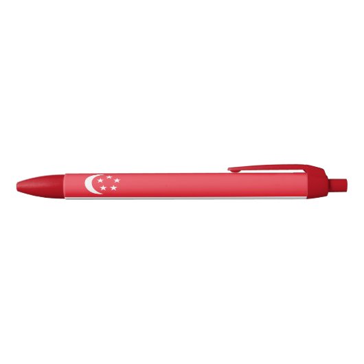 Stylo Noir Drapeau de Singapour (Haut)