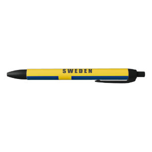 Stylo Noir Drapeau de Suède