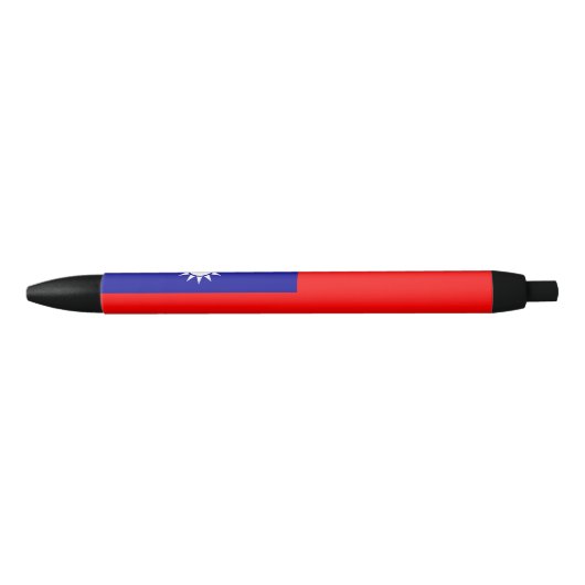 Stylo Noir Drapeau de Taïwan (Devant)